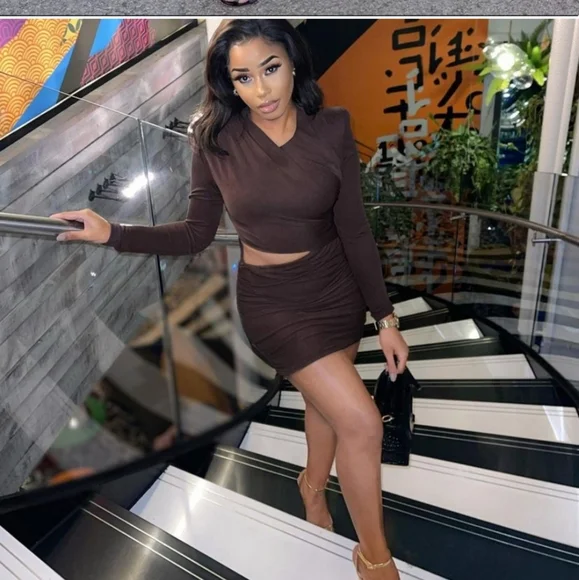 Zara Draped Brown Mini Dress NWT - Picture 15 of 15